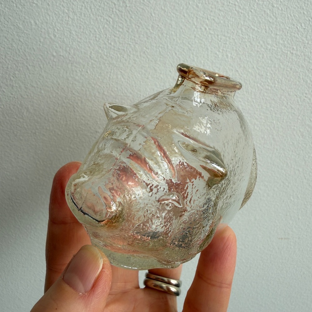 Vintage Anchor Hocking pressed glass piggy bank - Picture 10 of 11